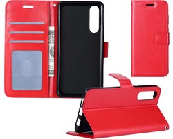 Hoesje - Geschikt voor Samsung Galaxy A50 - Luxe Bookcase - Walletcase Hoes - Portemonnee - Cover - Telefoonhoes - Rood