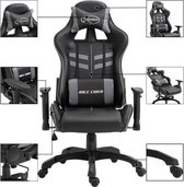 Gaming stoel (INCL leer reinigingdoekjes) Grijs - Game Stoel - Gaming Chair - Bureaustoel racing - Racestoel - Bureau stoel gamen