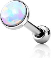 Tragus piercing opal wit