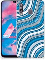 Geschikt voor Samsung Galaxy M30 TPU bumper Waves Blue