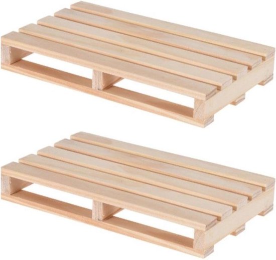 Onderzetter hout - 2 stuks - Serveerplank - 20 x 12 cm - Excellent Houseware