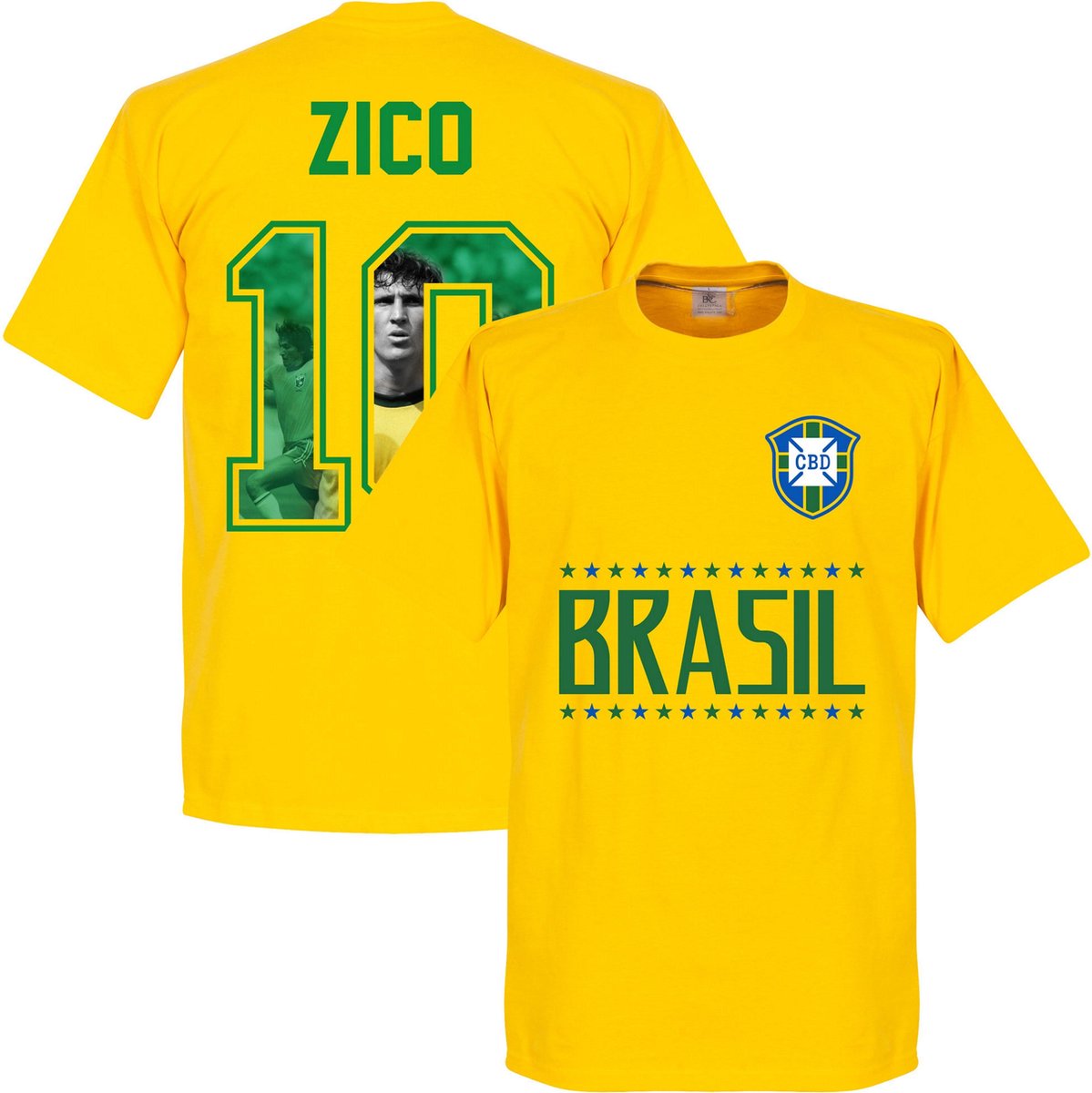 Brazilië Zico 10 Gallery Team T-Shirt - Geel - M