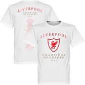Liverpool Champions Of Europe 2019 Selectie T-Shirt - Wit - XXL