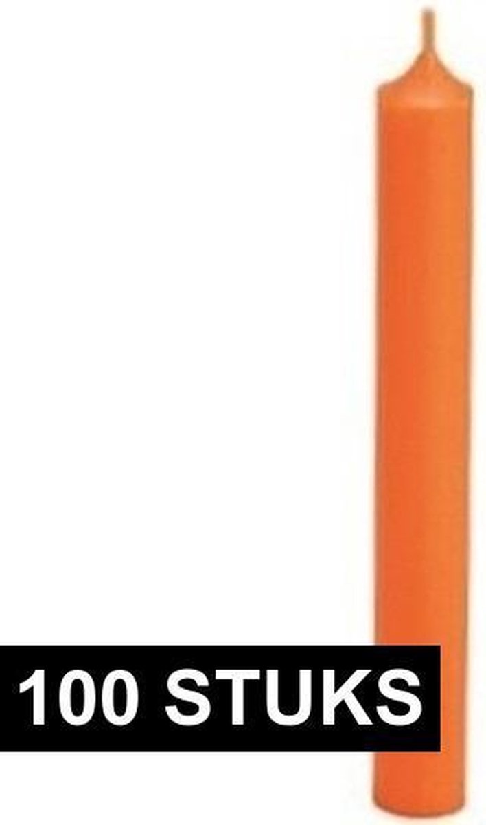 Merkloos Sans marque 100x Oranje dinerkaarsen 18 cm Tafel diner kaarsen Woondecoratie Woonaccessoires
