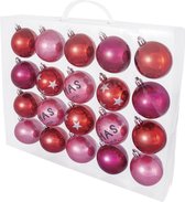 Decosy Plastic Kerstballen Mix (6cm) 20 Stuks Pink