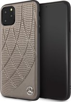 iPhone 11 Pro Max Backcase hoesje - Mercedes-Benz - Effen Bruin - Leer