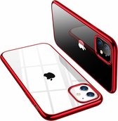 Rode Metallic Bumper Case Geschikt Voor Apple Iphone 11 + Glazen Screenprotector