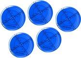 Set van 5 ronde waterpassen (66x11 mm, blauw)