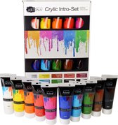 Artina Crylic 10x120ml Acrylverfset - Acrylverfen 10 à 120ml van Hoge Kwaliteit - Acryl Verf Set voor Professionele en Hobbykunstenaars