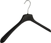 De Kledinghanger Gigant - 50 x Mantel / kostuumhanger kunststof zwart met schouderverbreding, 42 cm