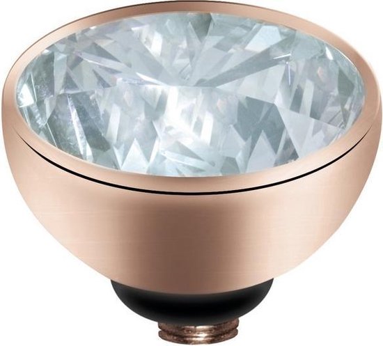 Melano twisted steen rond - Roségoudkleurig + Crystal - Dames - 8mm