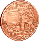 scarlet gifts | Munt "Bitcoin"; massief staal met edelmetaalcoating (bv. 24-karaats goud, zilver, koper); verzamelobject met beschermhoes; Crypto Currency to touch Koper