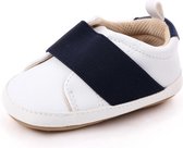 Wit met zwarte schoenen - Kunstleer - Maat 18 - Harde zool - 0 tot 6 maanden