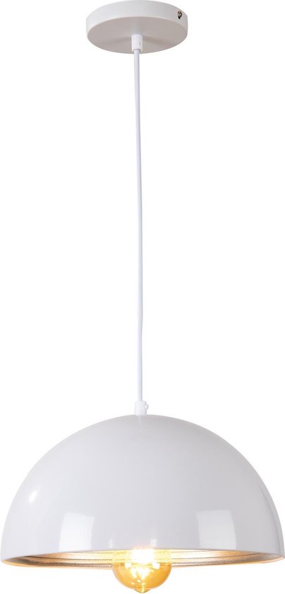 niezen Slink Hoogland Hanglamp Wit met Zilveren Binnenkant 30 cm - Scaldare Lucano | bol.com