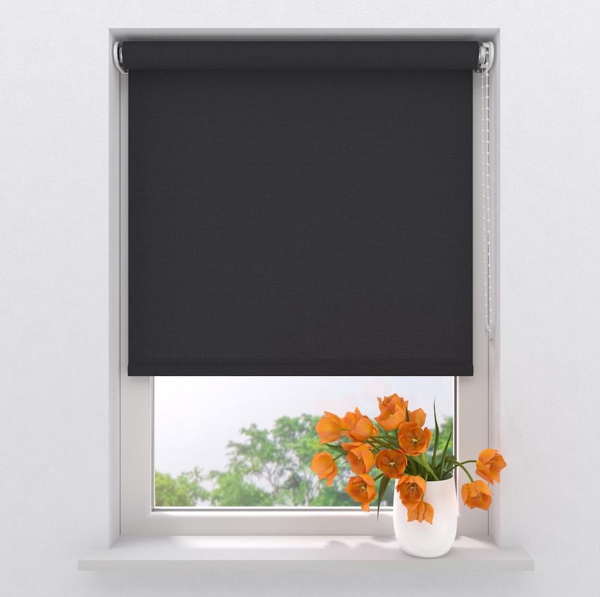 Rolgordijn Easy Lichtdoorlatend - Black - 140 x 190 cm
