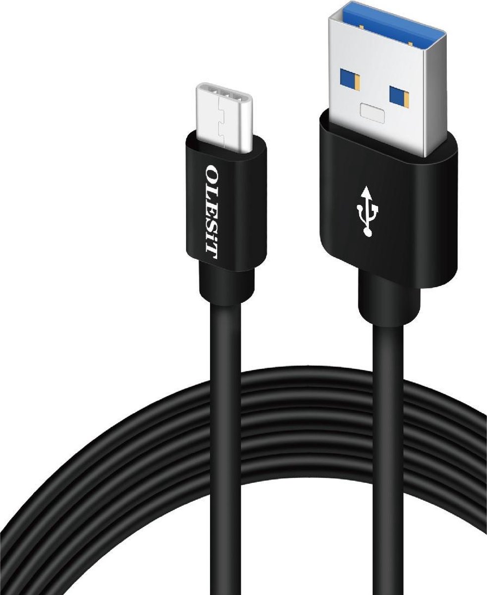 Olesit Micro-USB - Fast Charge Compatibele 3 Meter - Oplaadkabel 2.4A - Veilig laden - Data Sync & Transfer - Zwart
