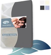 24-Bedding Hoeslaken Flanel - Grijs - 90x200 cm