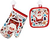 Pippashop ovenwant en pannenlap set - kerstman