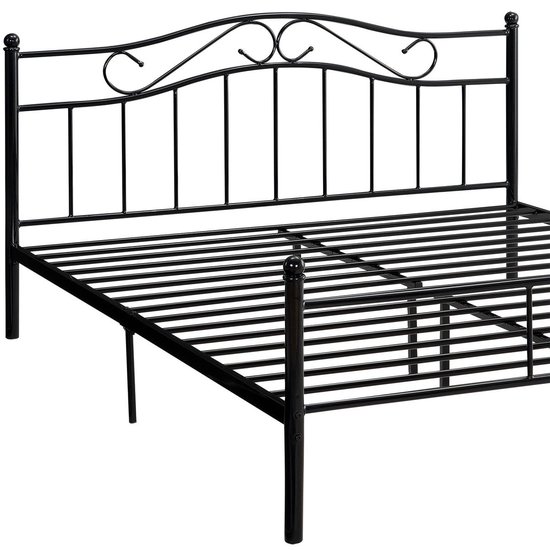en.casa® Florenz Metalen-frame bed - Zwart - 200x140cm - en.casa