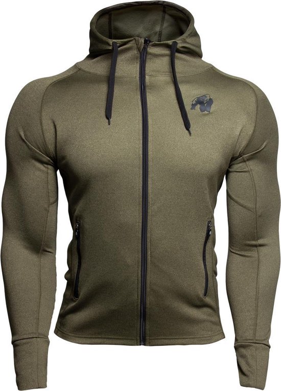 | Gorilla Wear Bridgeport Zipped Hoodie Legergroen M Fitness Vest Heren Grijs Gorilla Wear Bridgeport