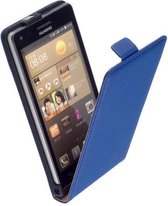 Lelycase Blauw Lederen Flip case case Telefoonhoesje Huawei Ascend G6