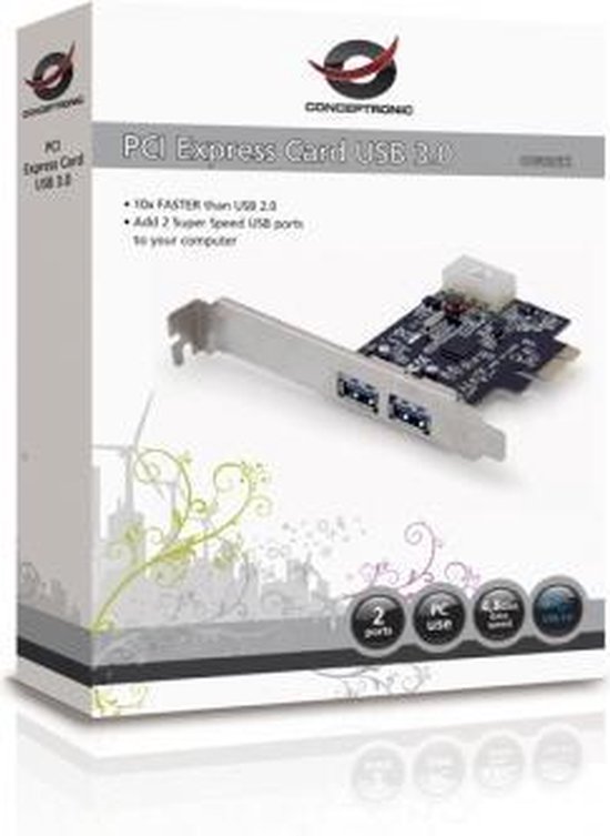 Conceptronic 2Port PCI Express Card USB 3.0 Intern USB 3.0