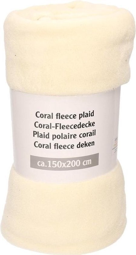 Licht beige fleece deken 150 x 200 cm - Woondeken/plaid | bol.com