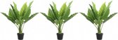 3x Groene waterplanten kunstplanten 74 cm in zwarte pot - Kunstplanten/nepplanten