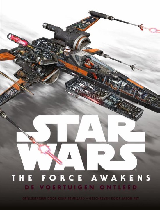 Star Wars The Force Awakens: De Voertuigen Ontleed boek met een X-wing sterrenjager in detail.
