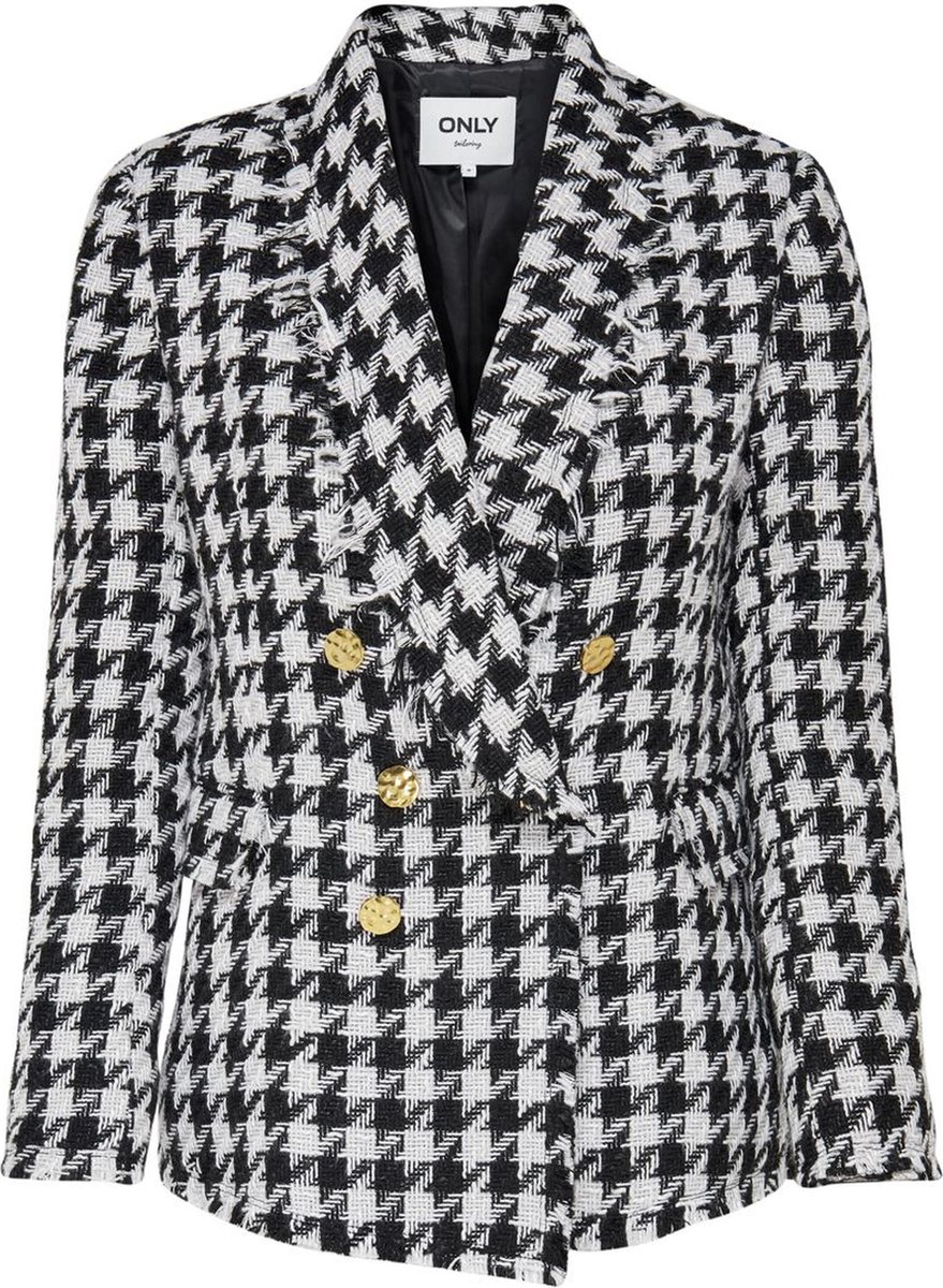 Only Blazer Onlessie-leela L/s Boucle Ht Blazer 15215000 Cloud Dancer/w. Black H Dames Maat - 36