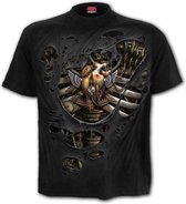 Spiral Heren Tshirt -XXL- STEAM PUNK RIPPED Zwart