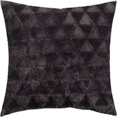 Lucy’s Living Luxe sierkussen TIN zwart – 45 x 45 cm - polyester - wonen - interieur – woonaccessoires – kussentjes - bont