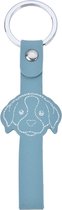 Melady Sleutelhanger Blauw Kunstleer Metaal Hond Sleutelhanger met Koord Cadeau voor haar