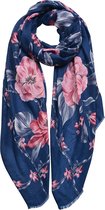Juleeze Sjaal Dames Print JZSC0473BL 90*180 cm - Blauw Synthetisch Shawl DamesSjaal