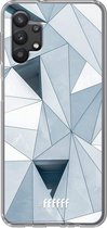 6F hoesje - geschikt voor Samsung Galaxy A32 5G -  Transparant TPU Case - Mirrored Polygon #ffffff