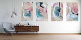 Onlinecanvas - Schilderij - Abstract Marble Texture Colored Bright Liquid Paints.- Art Vertical Vertical - Multicolor - 80 X 60 Cm