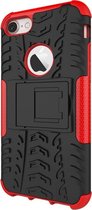 GadgetBay Shockproof bescherming hoesje iPhone 7 8 SE 2020 case - Rood