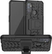 Rugged Kickstand Back Cover - OnePlus Nord N100 Hoesje - Zwart
