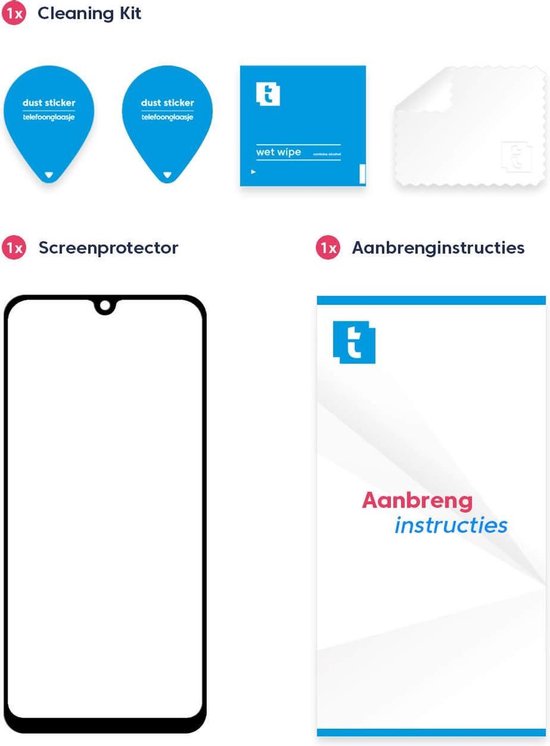 Telefoonglaasje Screenprotector Huawei P Smart 2020 - Volledig Dekkend - Geschikt voor Huawei P Smart 2020 Screenprotectors Gehard Glas - Beschermglas van rand tot rand