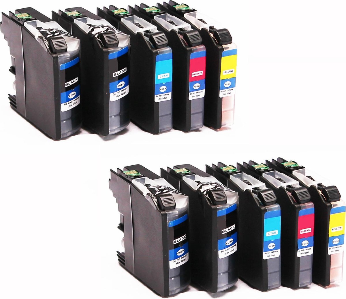 Set 10x ABC huismerk inkt cartridge geschikt voor Brother LC-221 LC-223XL voor Brother DCP-J4120DW DCP-J562DW MFC-J1100 Series MFC-J1140W MFC-J1150DW MFC-J1170DW MFC-J1180DWT MFC-J4420DW MFC-J4425DW