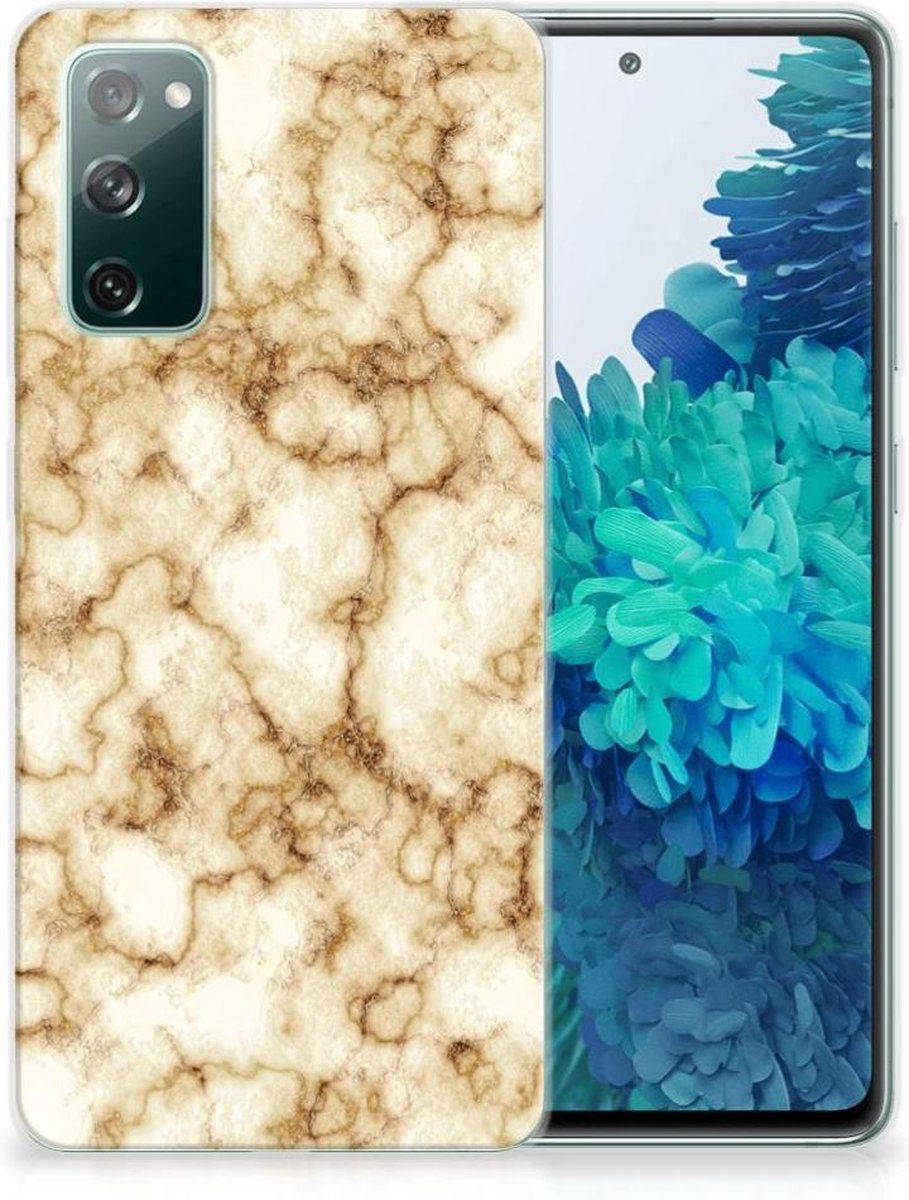 Samsung Galaxy S20 FE TPU Siliconen Hoesje Marmer Goud