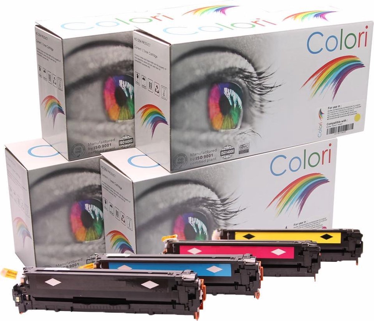 Set 4x Colori huismerk toner geschikt voor Canon 731 731K 731C 731M 731Y voor I-Sensys LBP-7100 Series LBP-7100cn LBP-7110cw MF-620 MF-623cn MF-624cw MF-628cw MF-8200 MF-8230cn MF-8280cw