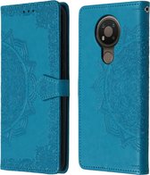 iMoshion Hoesje Geschikt voor Nokia 3.4 Hoesje Met Pasjeshouder - iMoshion Mandala Bookcase - blauw