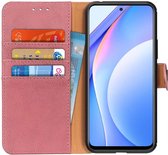 Xiaomi Mi 10T Lite 5G Hoesje Retro Wallet Book Case Roze