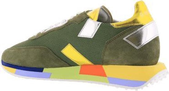 Ghoud Dames Sneakers Groen satijn combi runner dz | Van den Assem