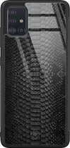 Samsung A71 hoesje glass - Black snake | Samsung Galaxy A71  case | Hardcase backcover zwart