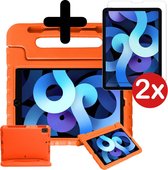 iPad Air 2020 Hoes Kids Proof Met 2x Screenprotector - iPad Air 2020 Cover Kinder Hoesje Case - iPad Air 4 10,9 inch - Oranje