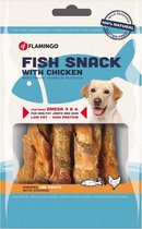 Flamingo hondensnack Vissn ger kabelj huid+kip twist 85g. Let op: 1 zakje van 85 gram!