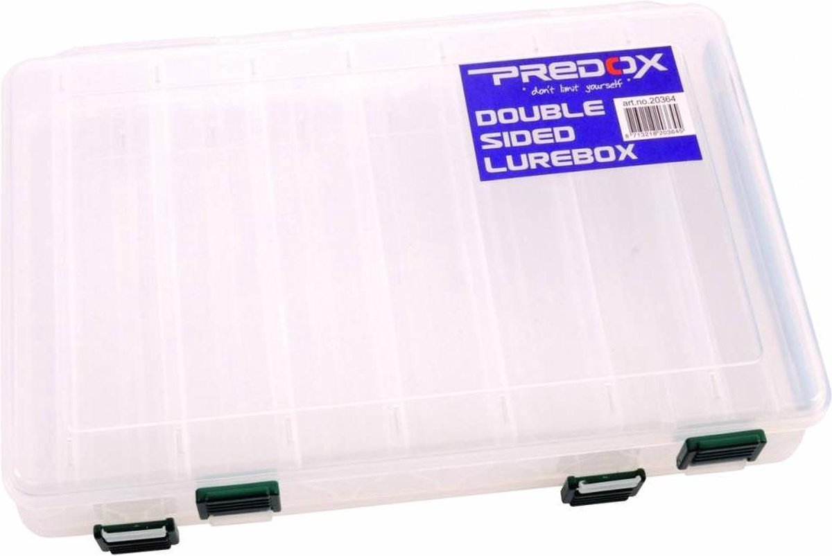 Predox Double Sided Lure Box Large 35x22,5x5 cm - ruime dubbelzijdige Predox opbergdoos voor kunstaas en accessoires