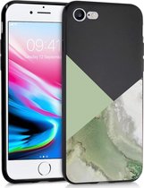 iMoshion Design voor de iPhone SE (2020) / 8 / 7 hoesje - Marmer - Groen / Zwart